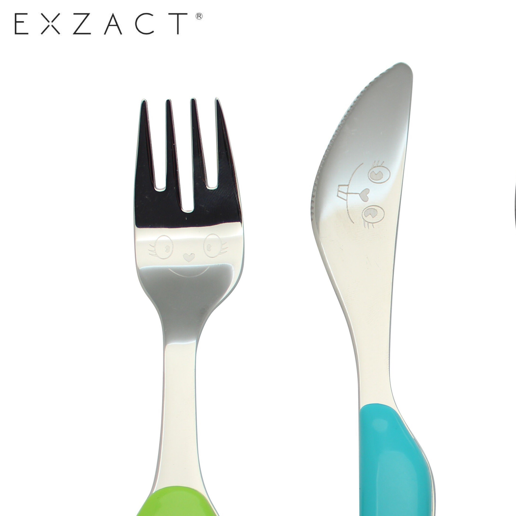 Exzact Childrens Cutlery 4pcs Stainless Steel/Kids Cutlery