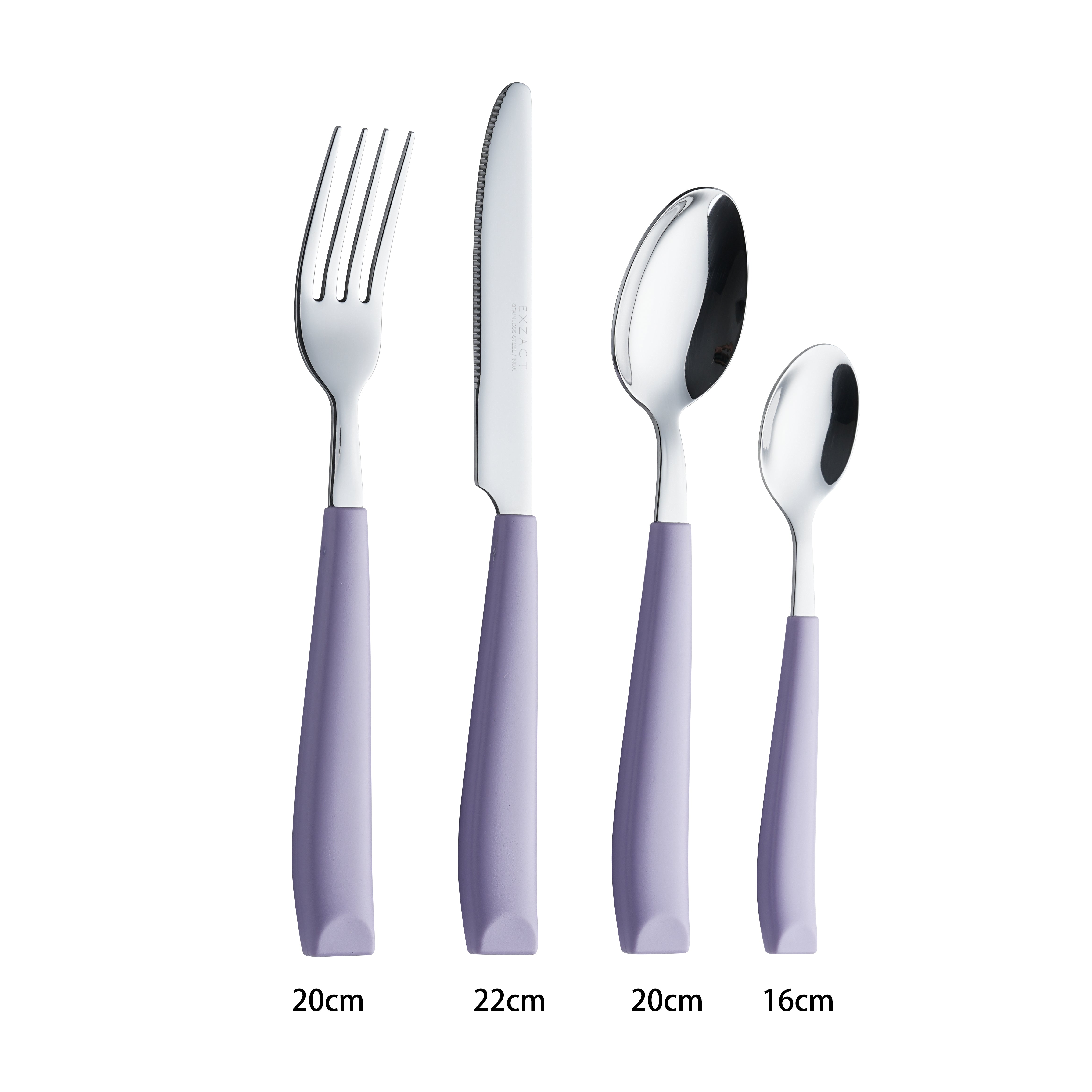 EXZACT Cutlery Set Coloured 16pcs Stainless Steel(Lilac x 16)