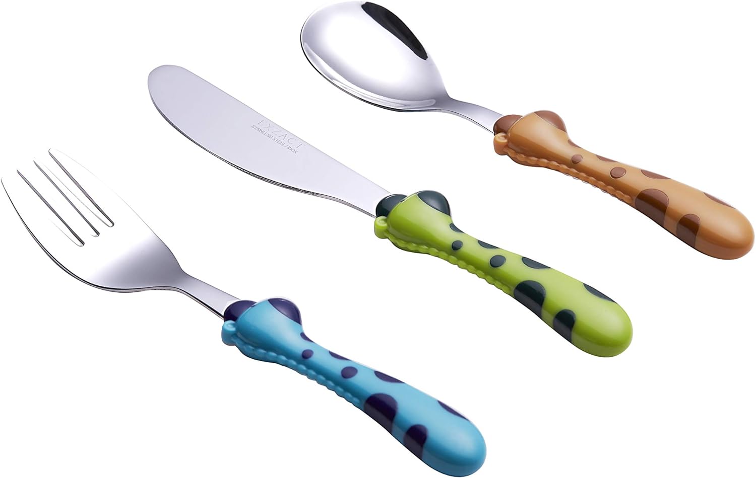 Exzact Children Cutlery Stainless Steel 3pcs - 1 x Fork, 1 x Knife, 1 x Spoon
