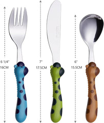 Exzact Children's Cutlery 6pcs Toddler Cutlery/Kids Flatware - Stainless Steel (Giraffe x 6)