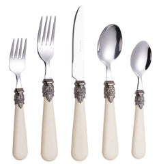 Exzact Cutlery Set 20pcs Antique Cream Handles, Stainless Steel with Ivory
