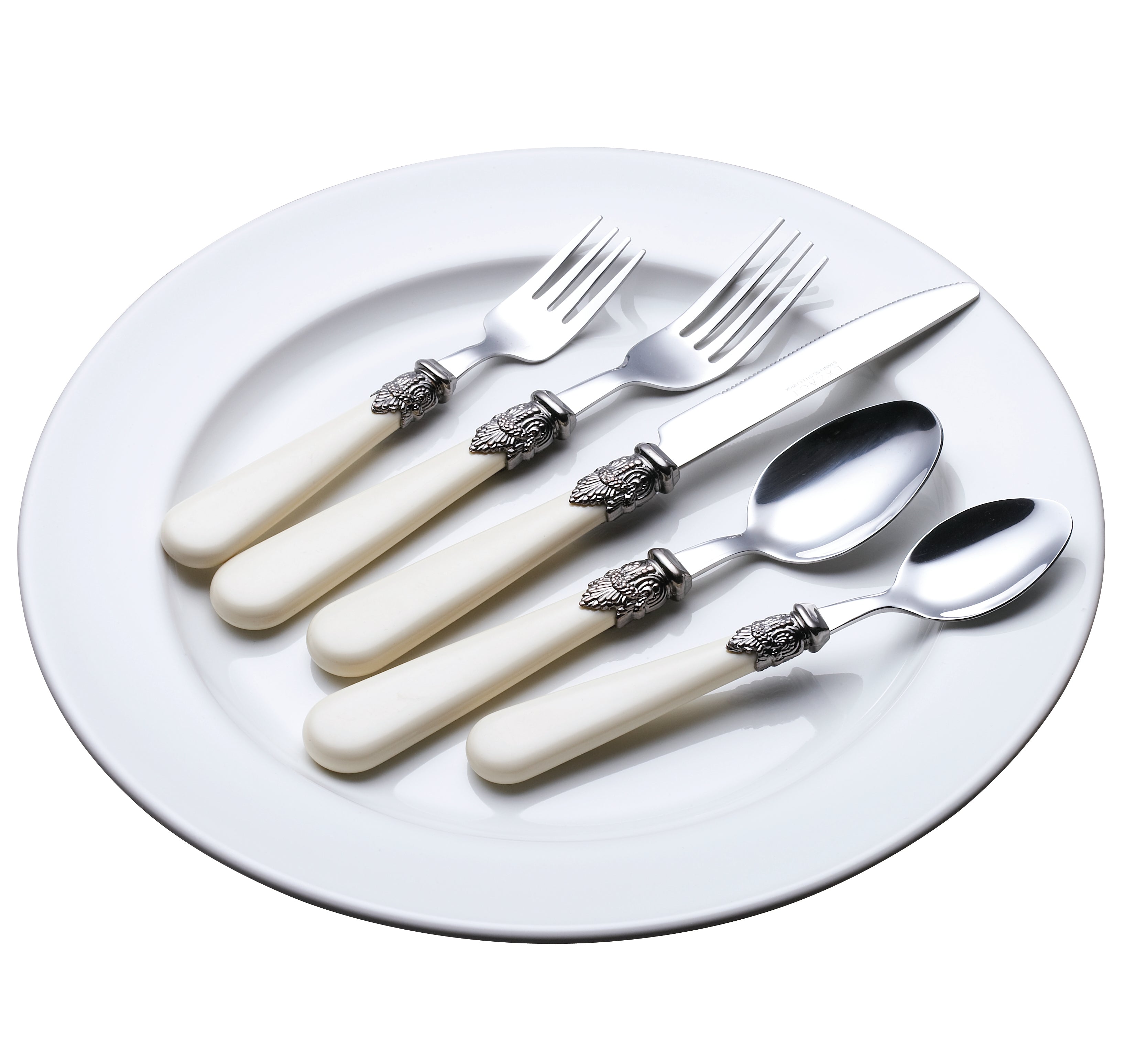 Exzact Cutlery Set 20pcs Antique Cream Handles, Stainless Steel with Ivory