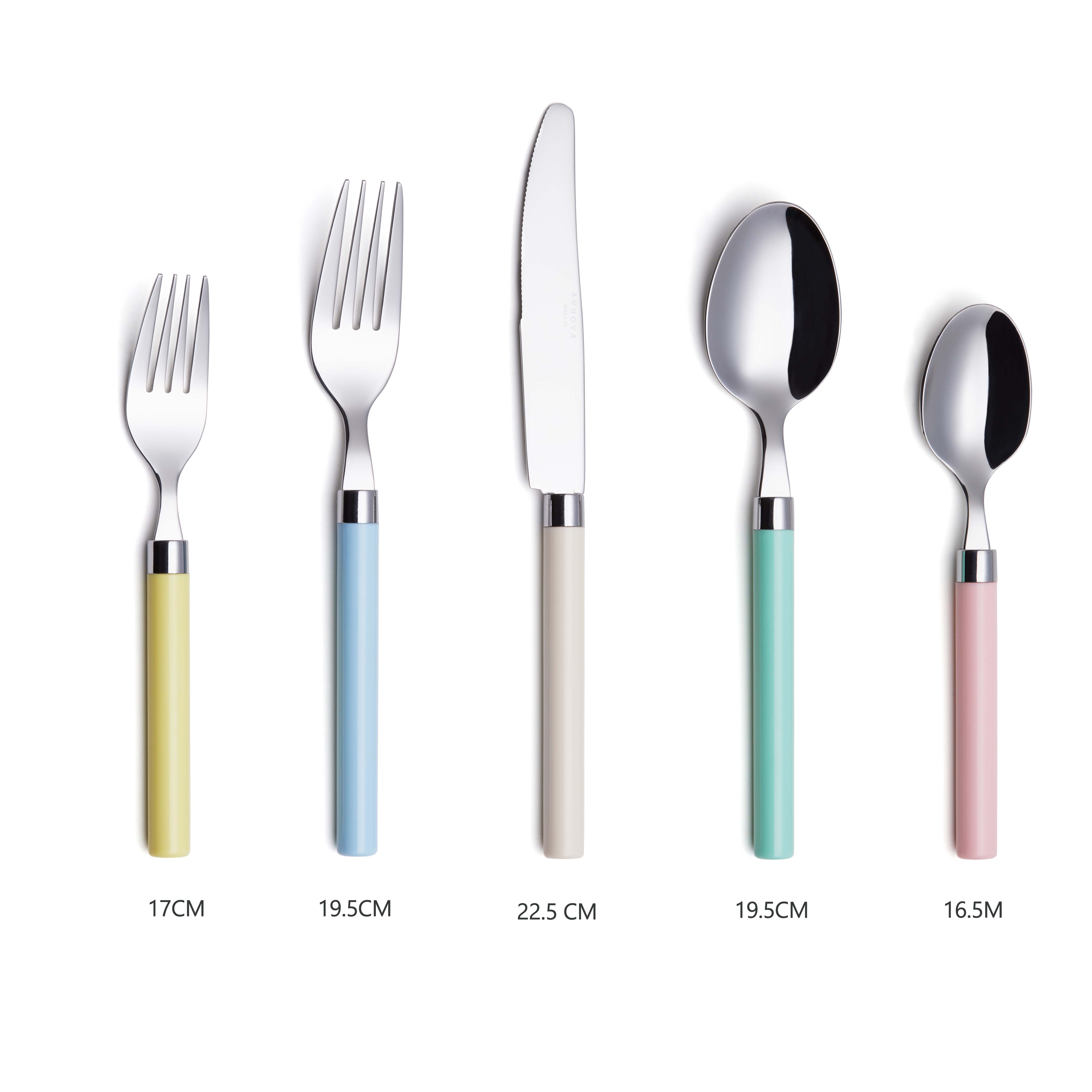 Exzact Cutlery Set 20pcs Stainless Steel - Mixed Coloured Handles