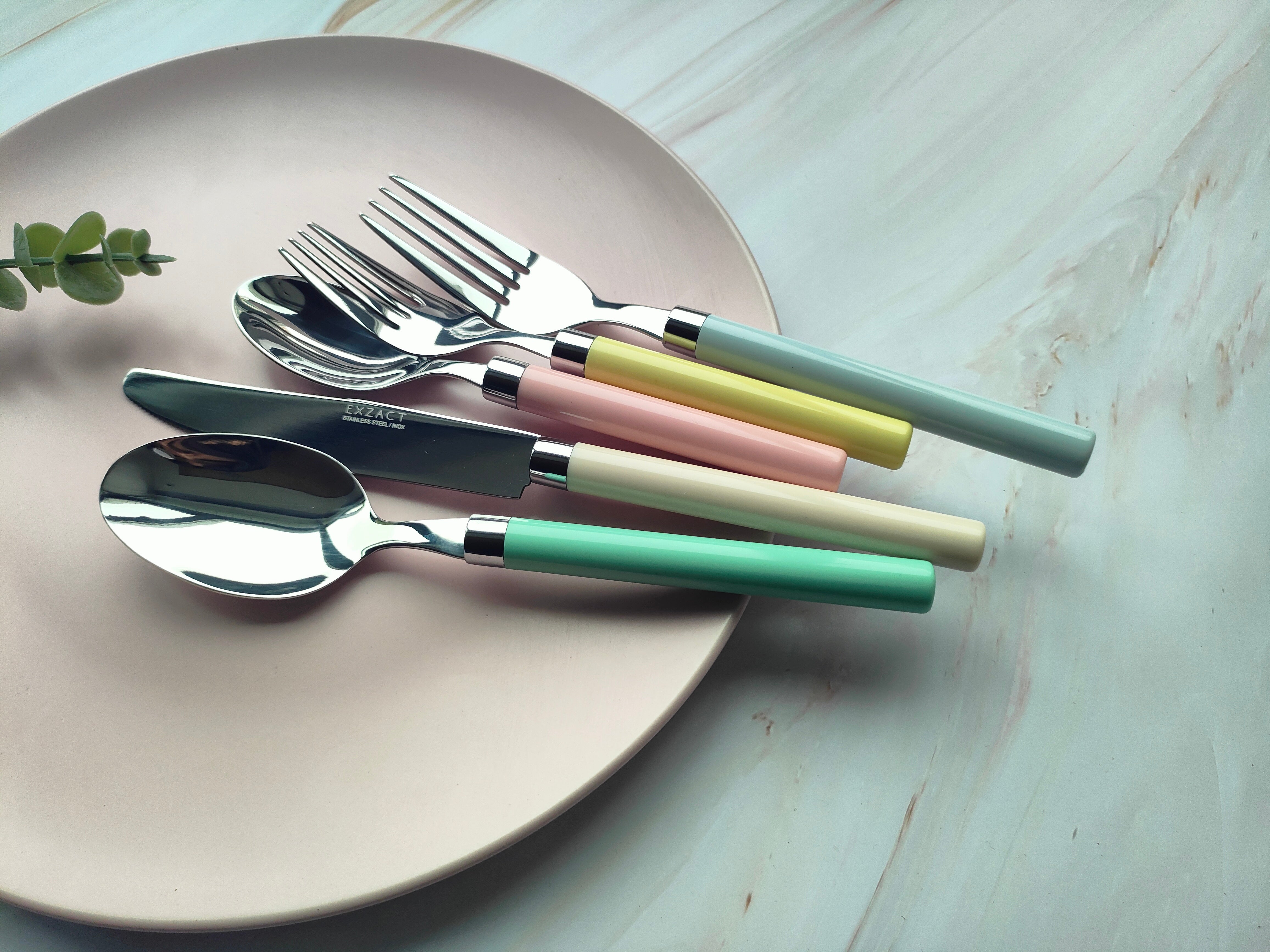 Exzact Cutlery Set 20pcs Stainless Steel - Mixed Coloured Handles