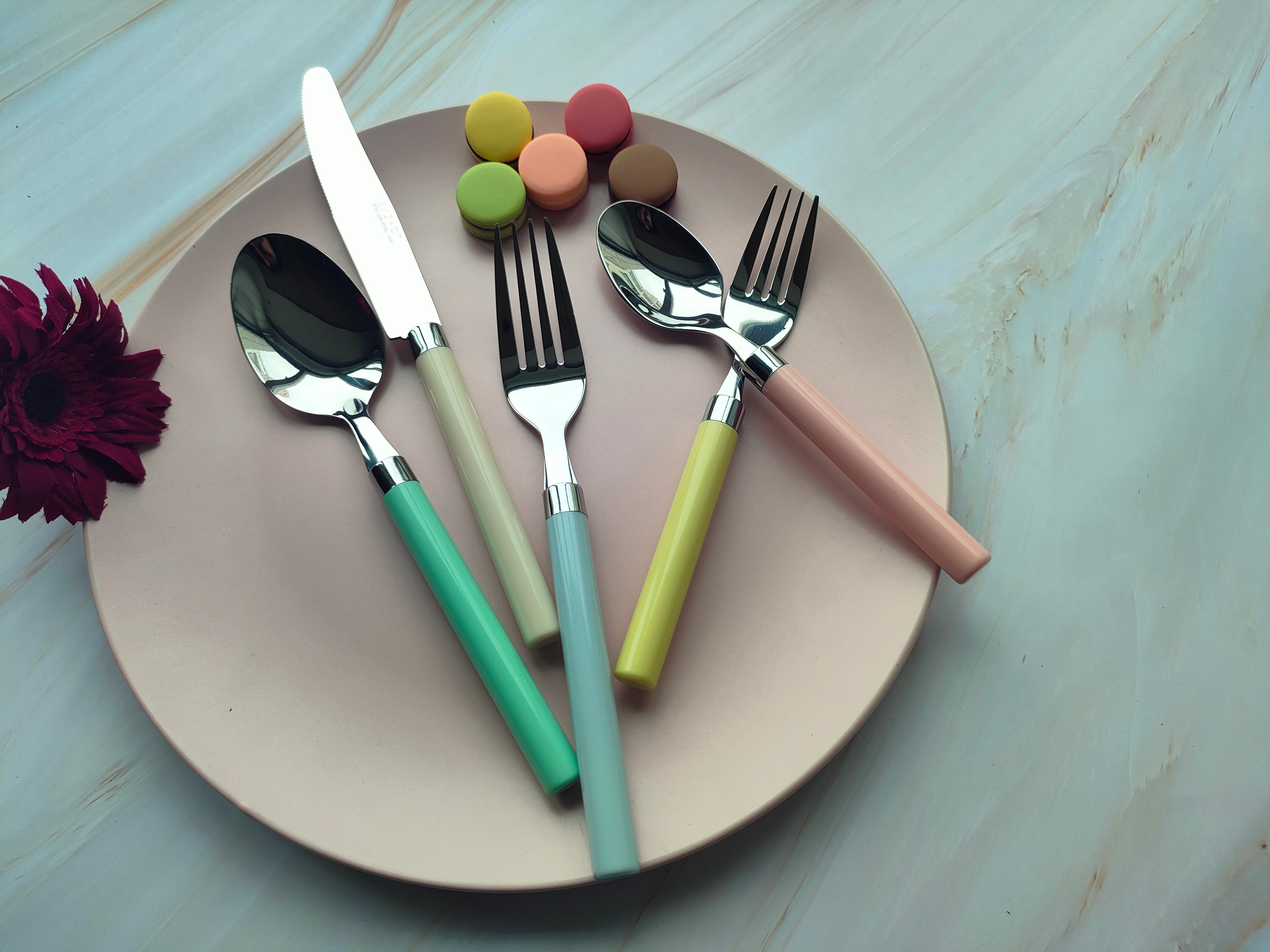 Exzact Cutlery Set 20pcs Stainless Steel - Mixed Coloured Handles