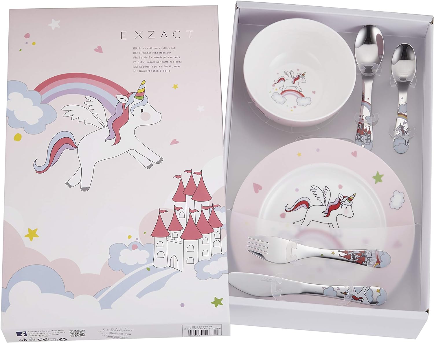 EXZACT Children's Dinner Cutlery Gift Set 6 Pieces