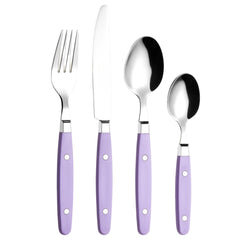 EXZACT Cutlery Set 24pcs Stainless Steel - with Rivet Craft Handles