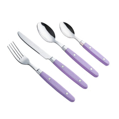 EXZACT Cutlery Set 24pcs Stainless Steel - with Rivet Craft Handles