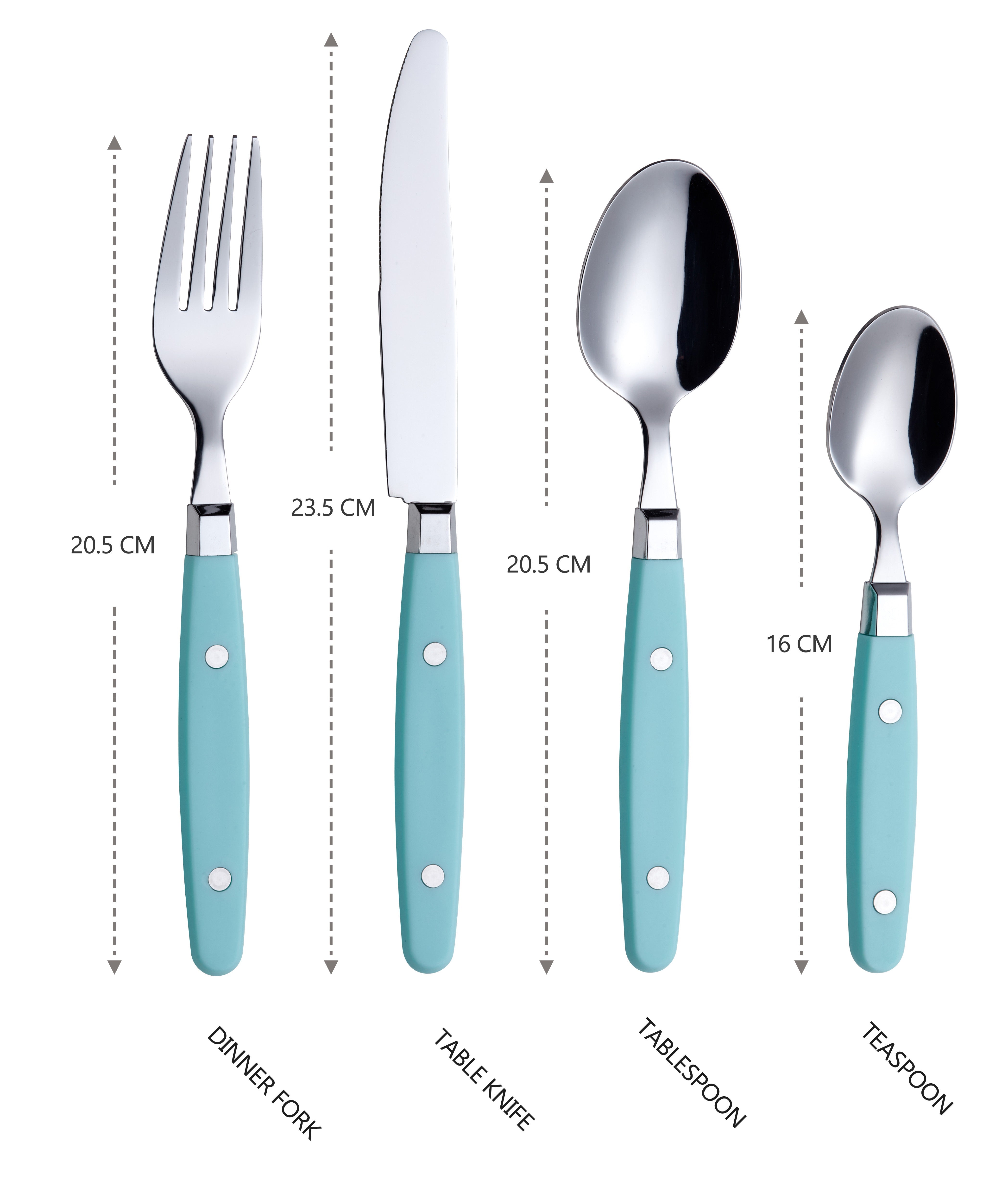 EXZACT Cutlery Set 24pcs Stainless Steel - with Rivet Craft Handles