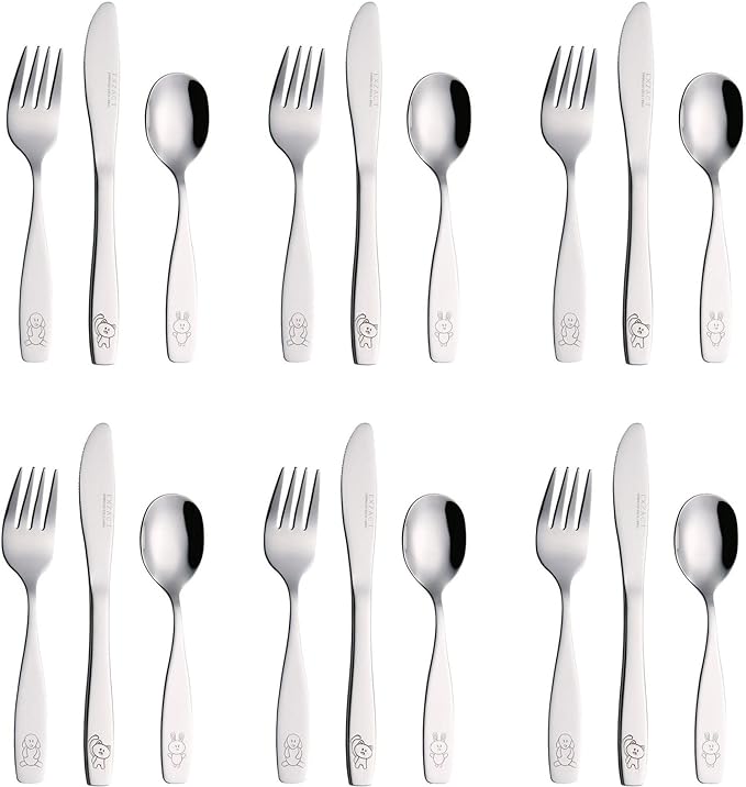 Exzact Childrens Cutlery Set 18pcs Stainless Steel -