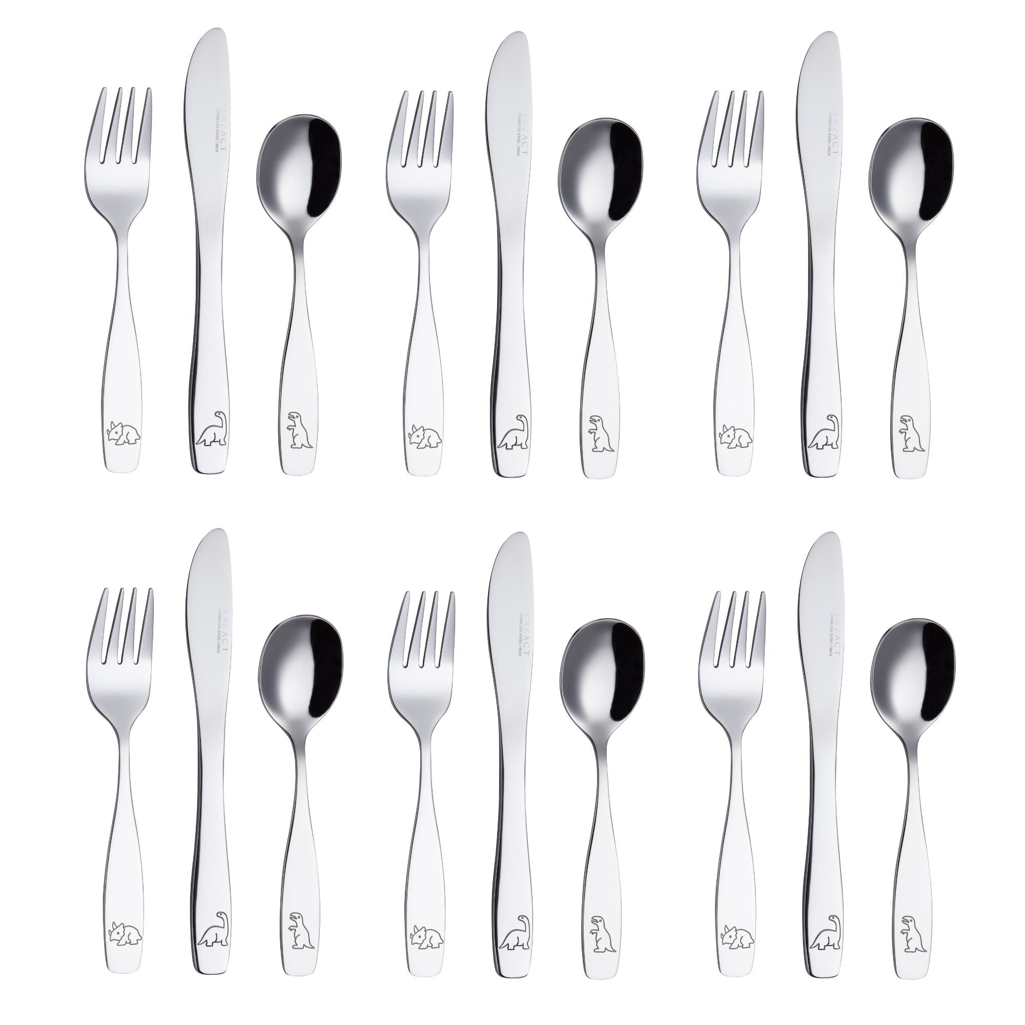 Exzact Childrens Cutlery Set 18pcs Stainless Steel -