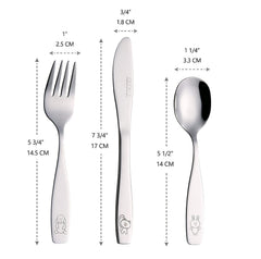 Exzact Childrens Cutlery 9pcs Stainless Steel, Kid Cutlery/Todler Silverware