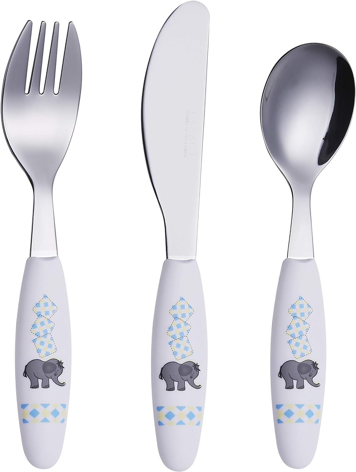 Exzact Children Cutlery Stainless Steel 3pcs - 1 x Fork, 1 x Knife, 1 x Spoon