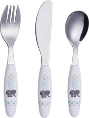 Exzact Children Cutlery Stainless Steel 3pcs - 1 x Fork, 1 x Knife, 1 x Spoon