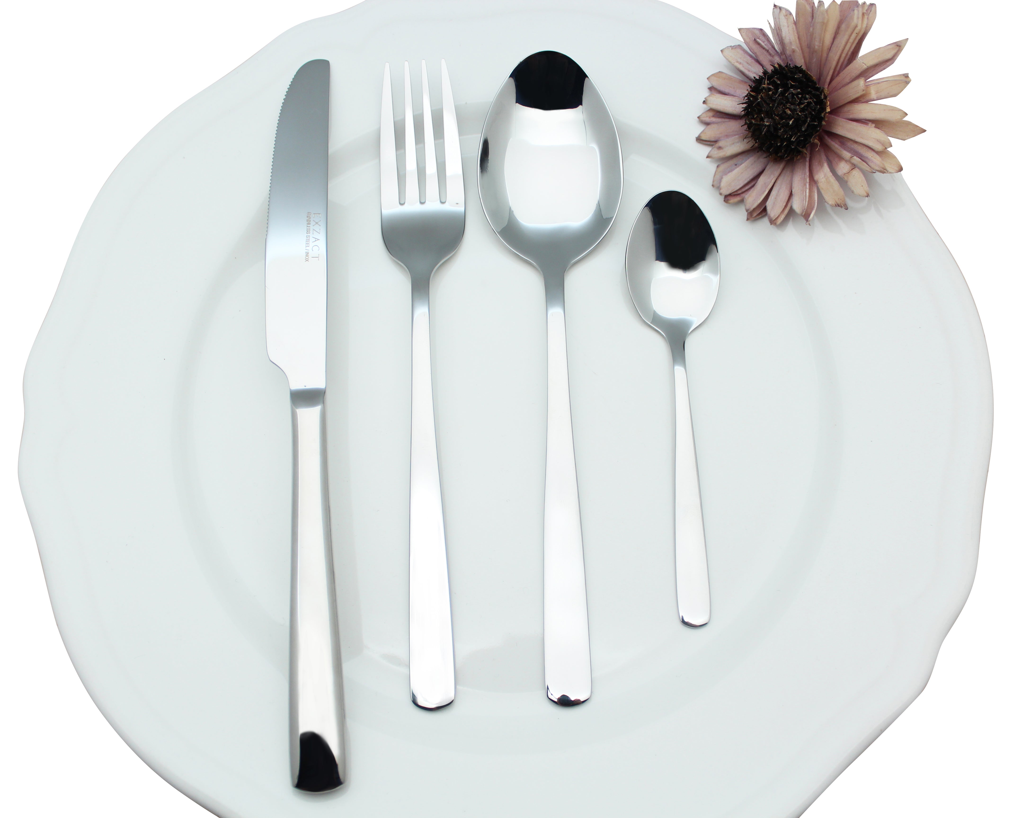 Exzact Cutlery Set – Premium Stainless Steel, Mirror Polished, Dishwasher Safe