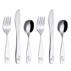 Exzact Children's Cutlery Stainless Steel 6pcs Set/Kids Cutlery/Toddler - Dinosaurs