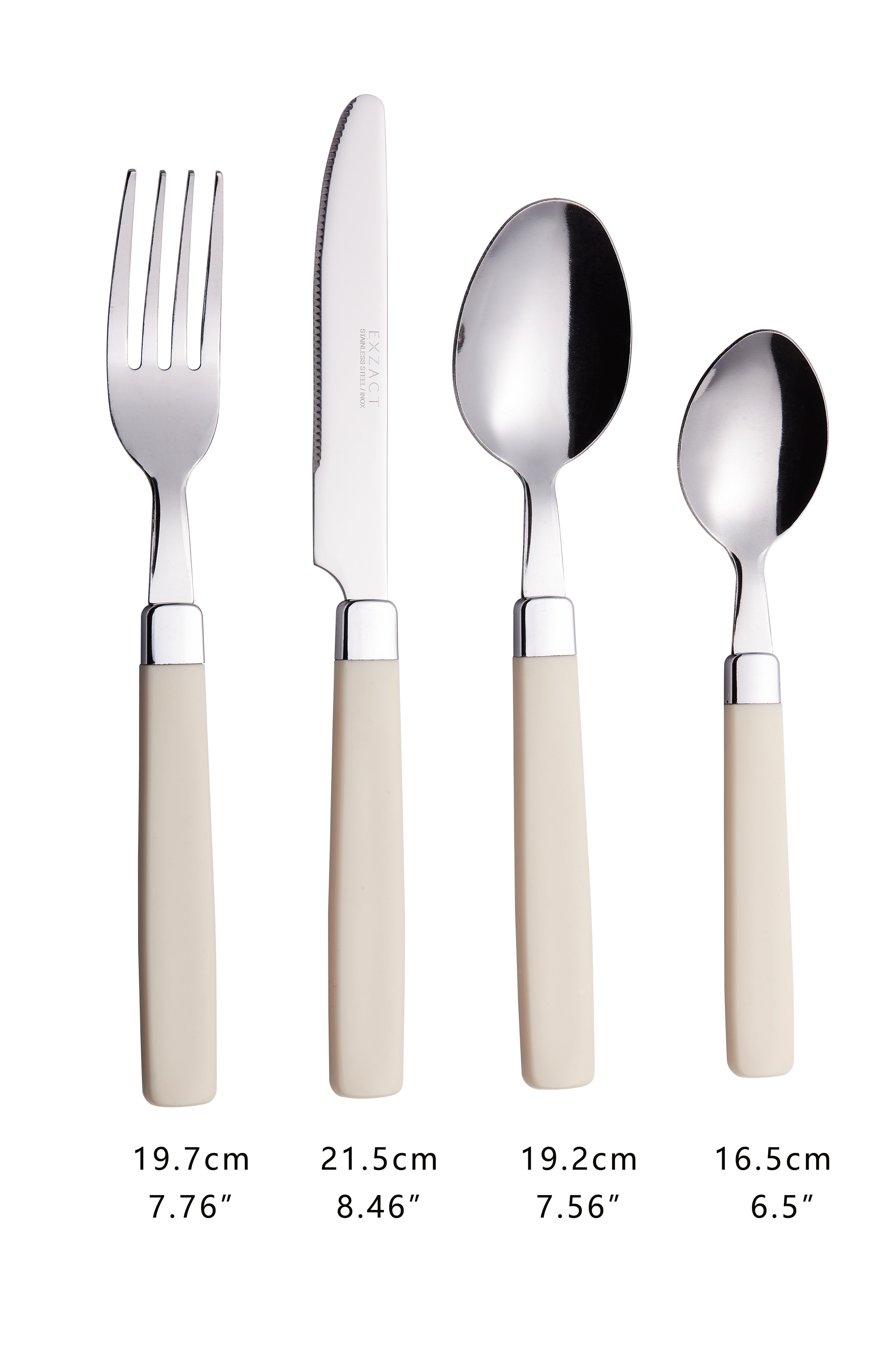 EXZACT Cutlery Set 16pcs Stainless Steel - Coloured Handles - WF23