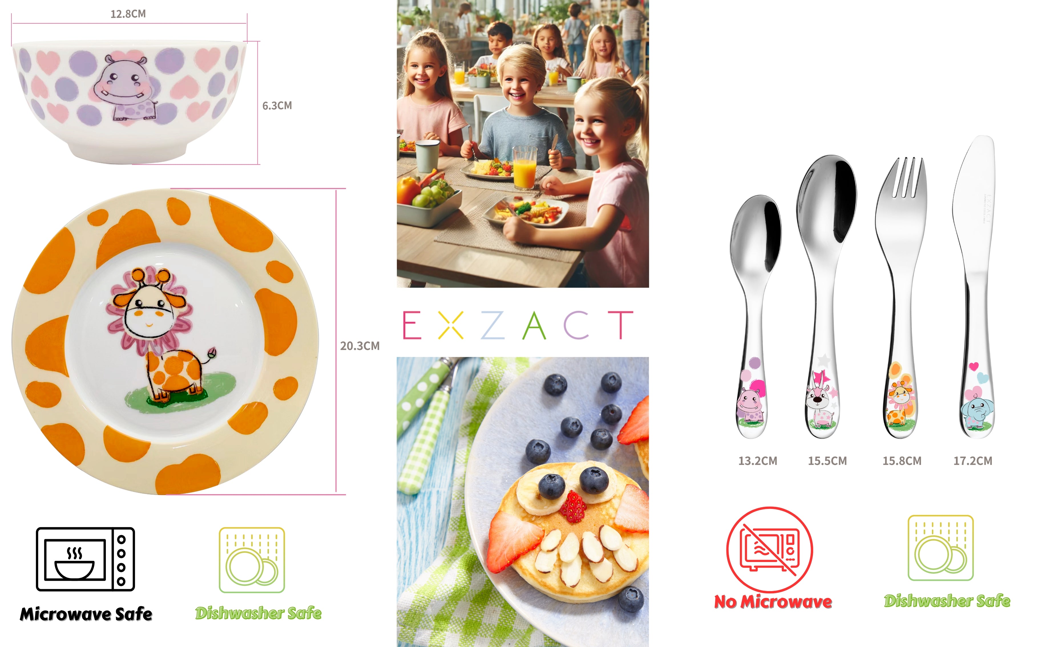 EXZACT Children's Dinner Cutlery Gift Set 6 Pieces