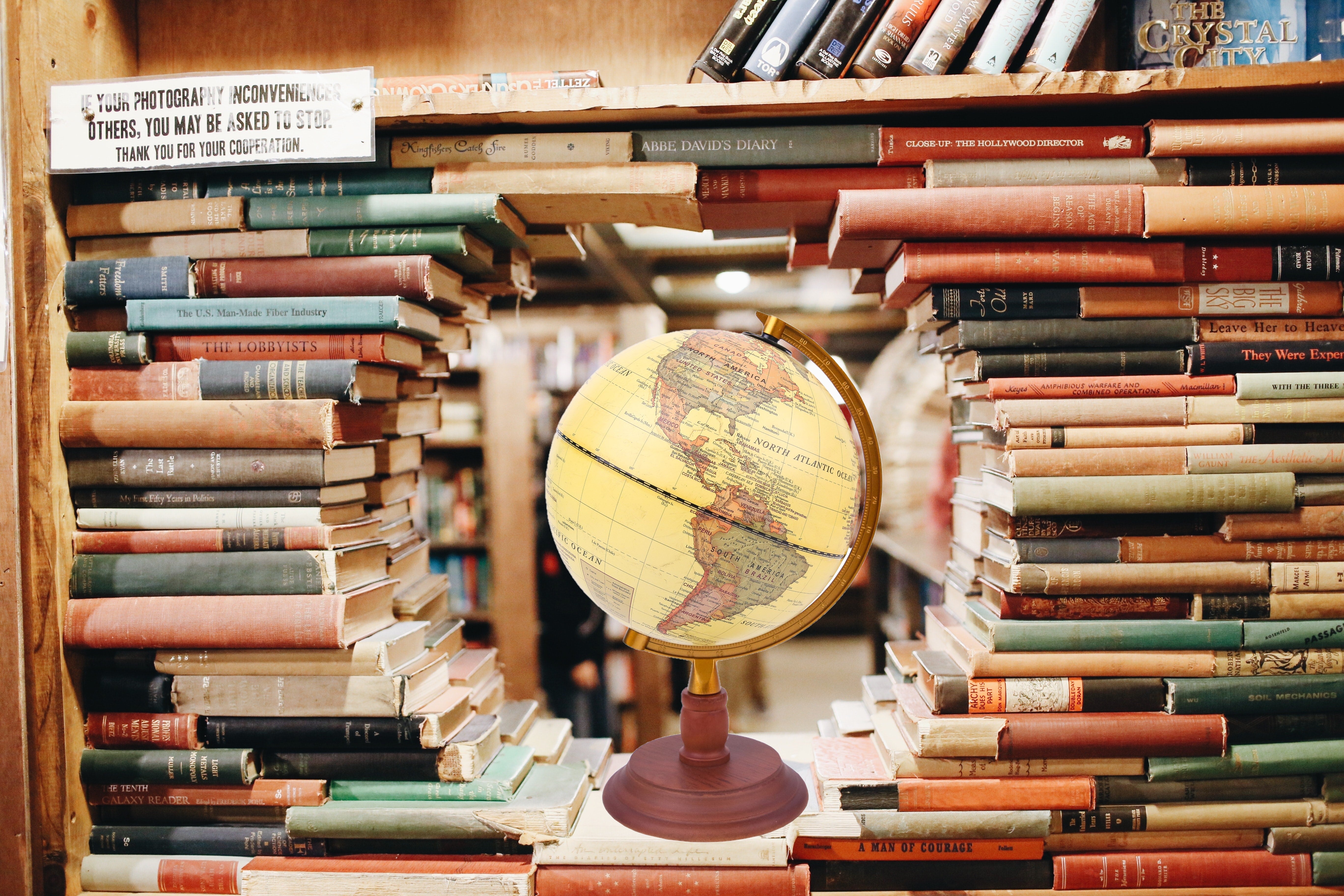 EXERZ  Antique Globe With a Wood Base - World Globe Rotating Vintage Decorative