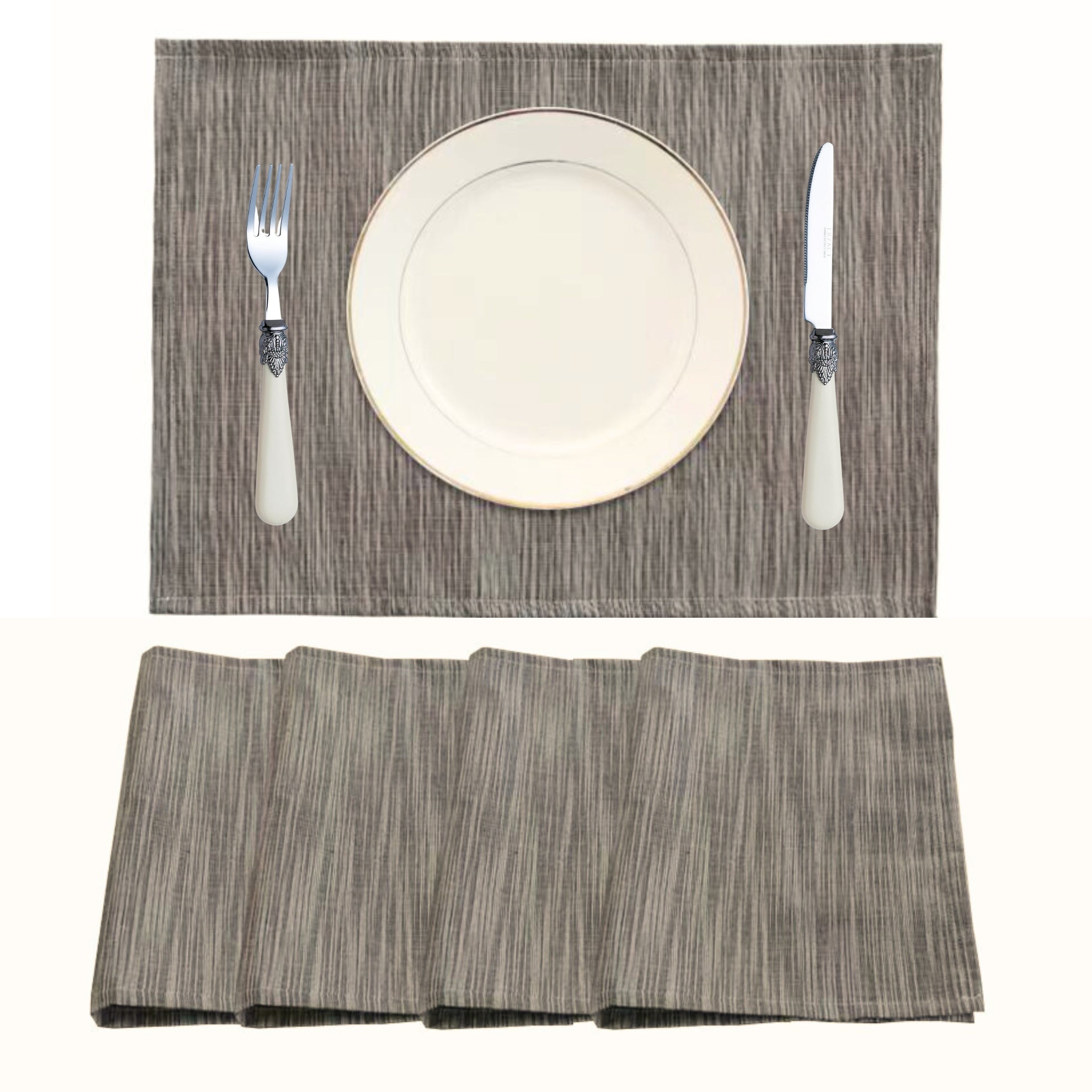 CosyAurora Natural Linen Placemats Set of 4, 30x40cm