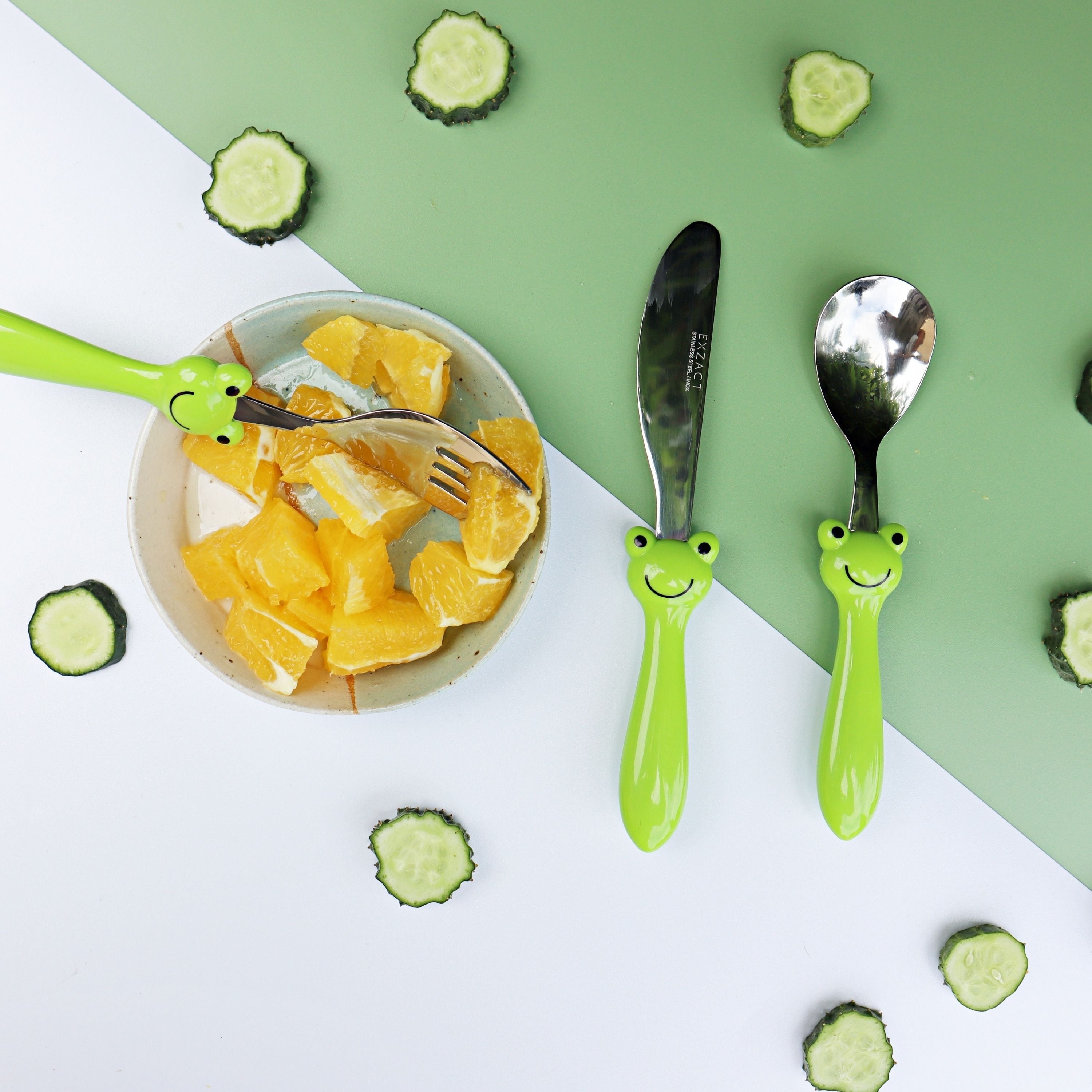 Exzact Children's Cutlery Stainless Steel /Kids Cutlery/Toddler Utensils/Flatware