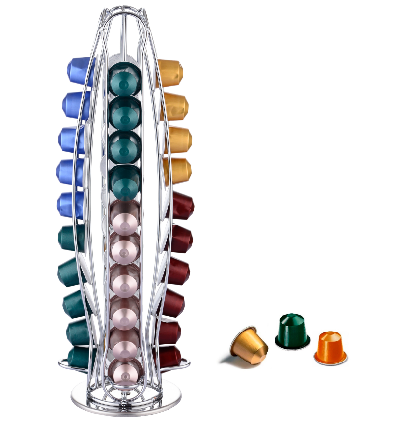 EXZACT Coffee Capsule Holder Compatible with Nespresso Classic (Max Capacity 40pcs)
